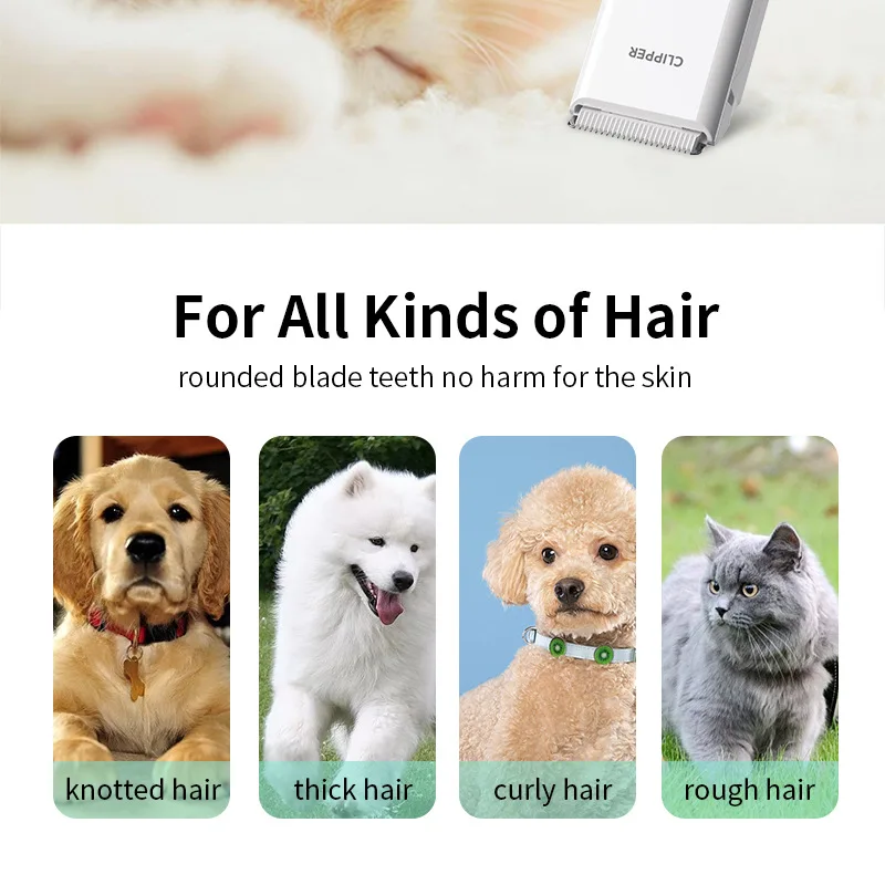 Dog Hair Clipper Electric Pet Hair Trimmer Low Noise Shaver For Dog Cats Cordless Rechargeable Professional Pet Grooming Tools