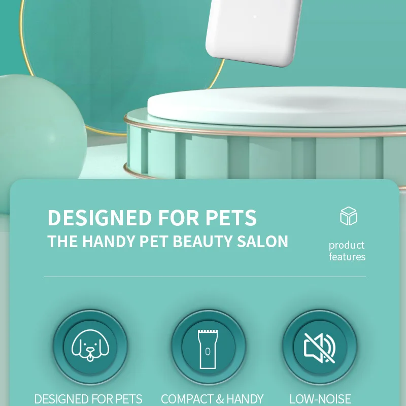 Dog Hair Clipper Electric Pet Hair Trimmer Low Noise Shaver For Dog Cats Cordless Rechargeable Professional Pet Grooming Tools