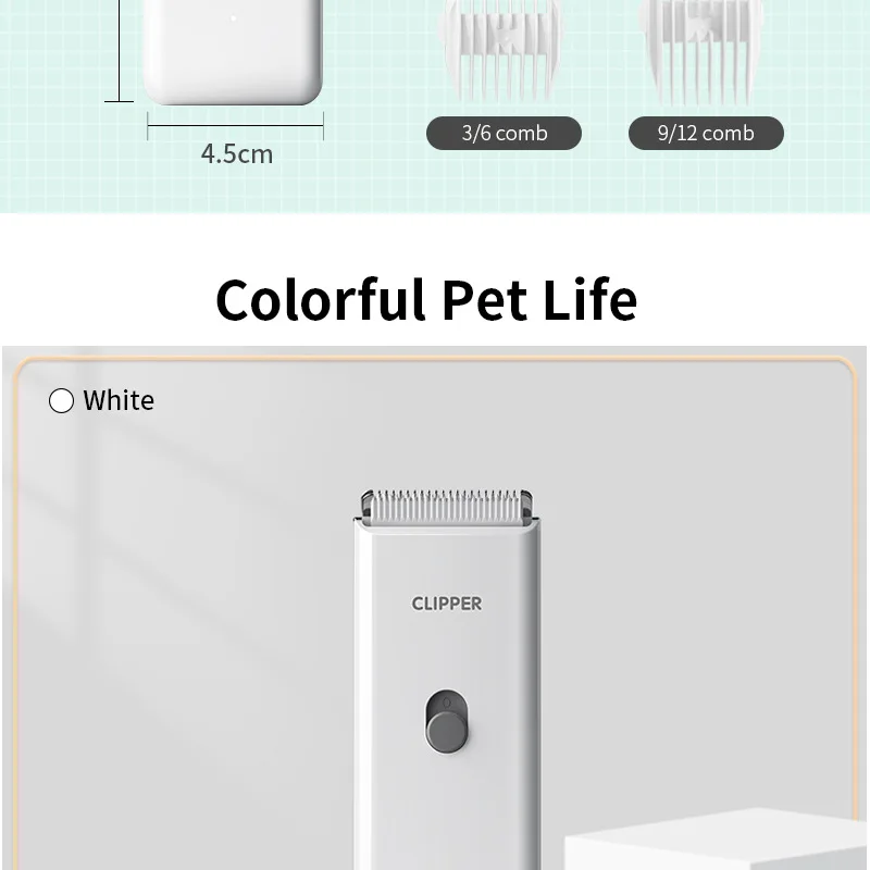 Dog Hair Clipper Electric Pet Hair Trimmer Low Noise Shaver For Dog Cats Cordless Rechargeable Professional Pet Grooming Tools
