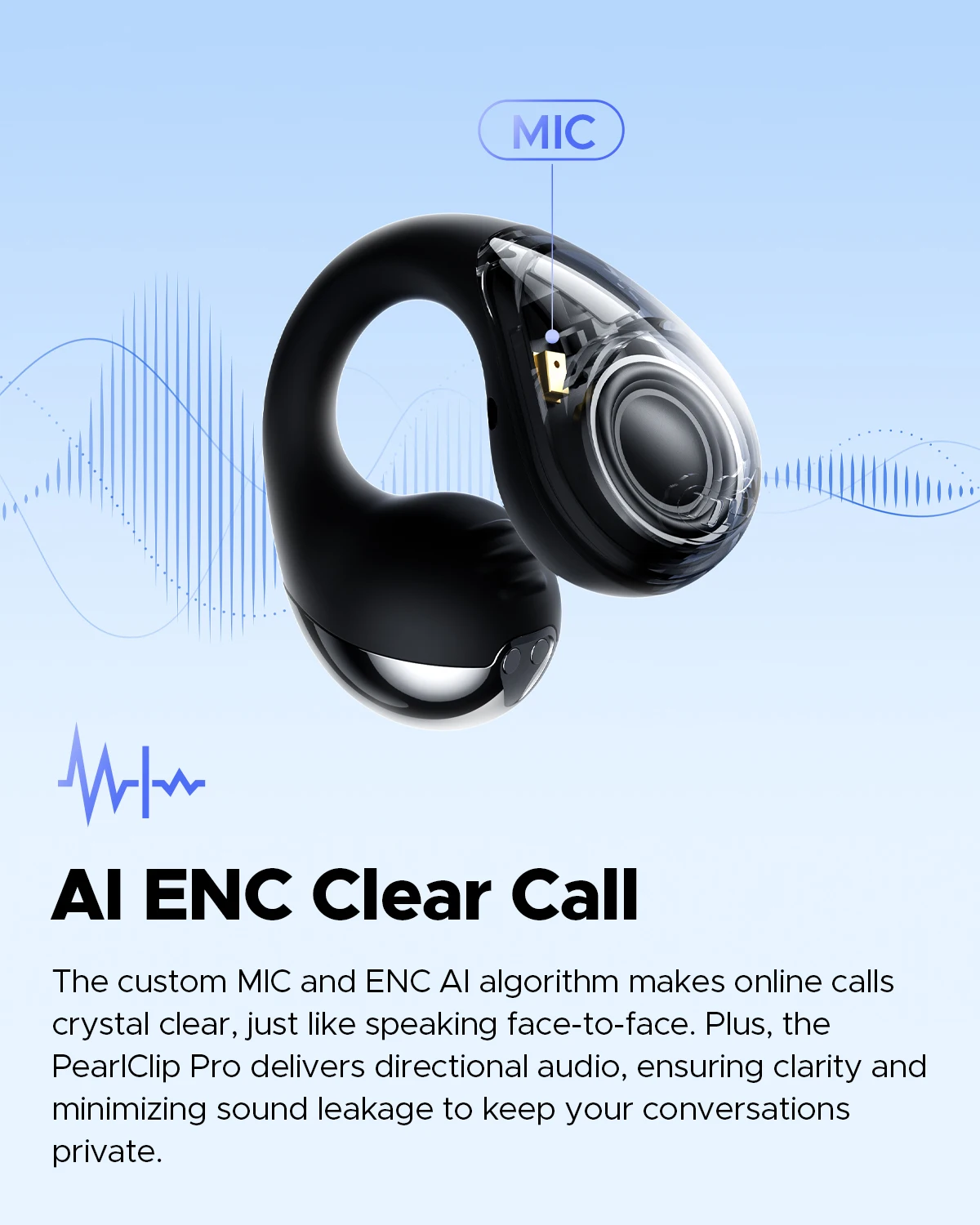 SoundPEATS PearlClip Pro Wireless Earphones Bluetooth 5.4 Opean-Ear Earbuds With AI ENC Clear Call, Multipoint Connection, IPX5