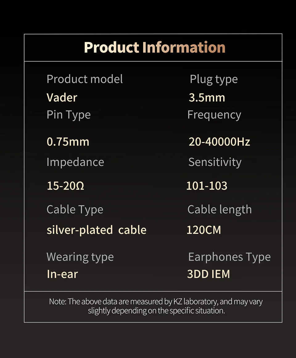 KZ Vader 3 Dynamic Driver IEM In-Ear Monitor Triple 8mm DD Crossover 4-Level Tuning Switch 0.75mm 2-Pin Cable 3.5mm HiFi