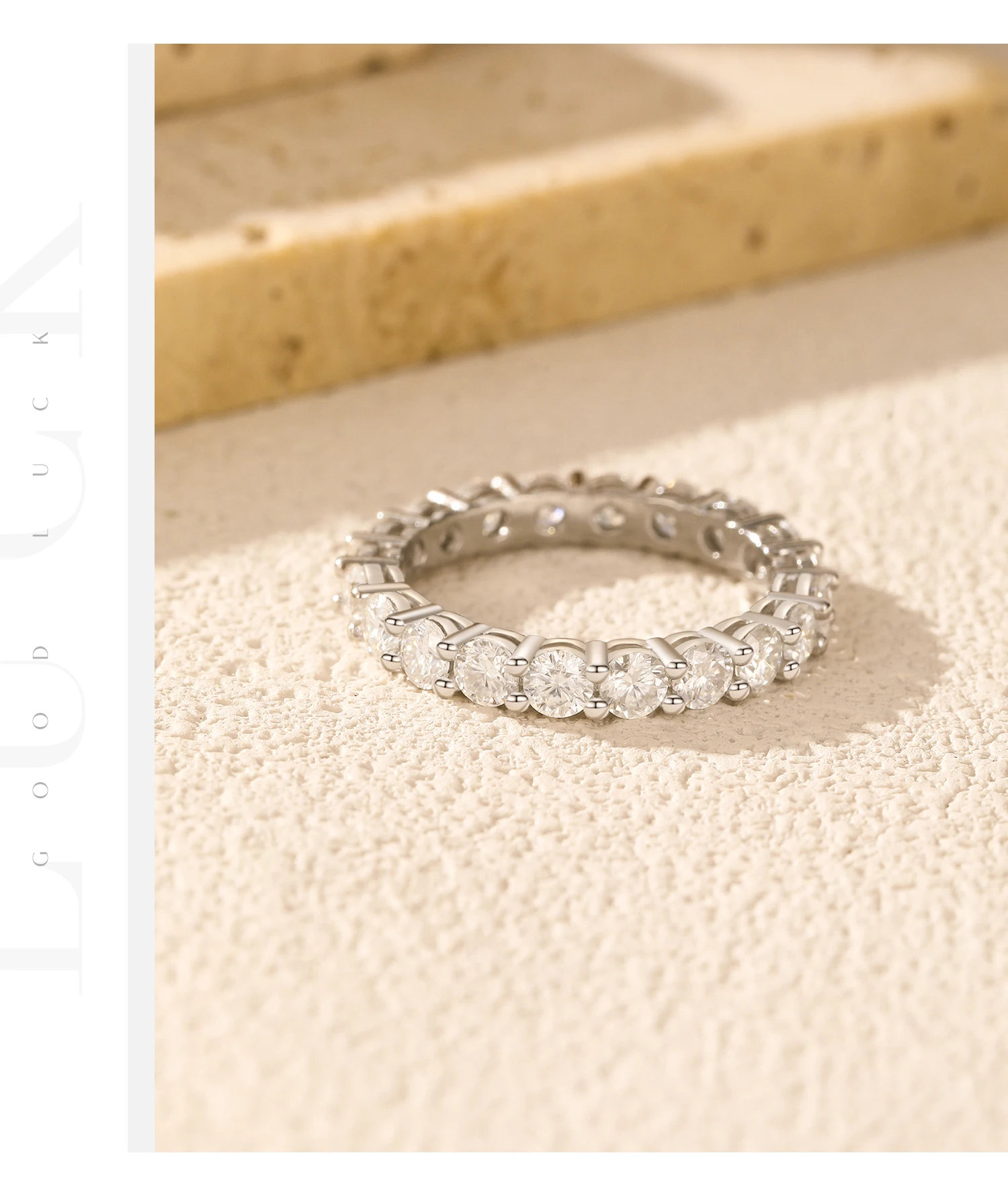 MODIAN Dazzling D Color Moissanite Eternity Band Rings 925 Sterling Silver Luxury Stackable Fashion Ring For Women Fine Jewelry