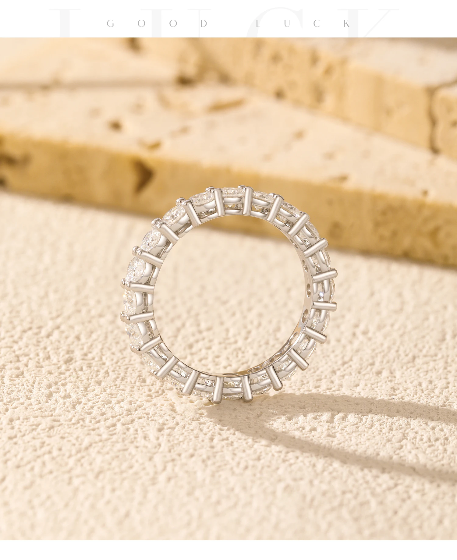 MODIAN Dazzling D Color Moissanite Eternity Band Rings 925 Sterling Silver Luxury Stackable Fashion Ring For Women Fine Jewelry