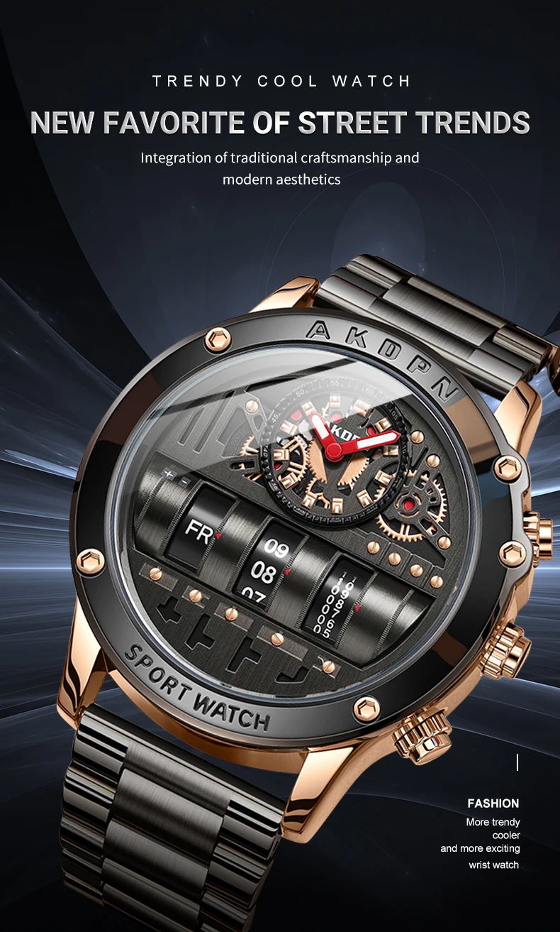 Luxury Electronic Quartz Watch For Men Business Watches Male Creative Men WristWatch Unique Rotate Date Leather Strap Watches
