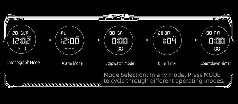 NORTH EDGE 2026 TERRAX Men's Digital Watches Outdoor Sports Swimming Waterproof 50M Stopwatch Countdown Electronic Watch For Men