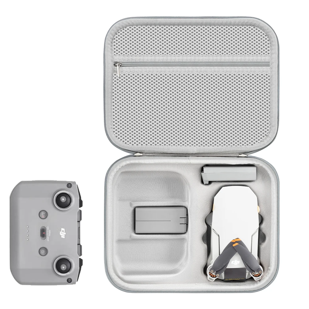 XFJI Storage Bag Protective Carrying Case PU Leather Handbag for DJI Mini 4K/Mini 2SE/Mini 2 Drone Controller Accessories