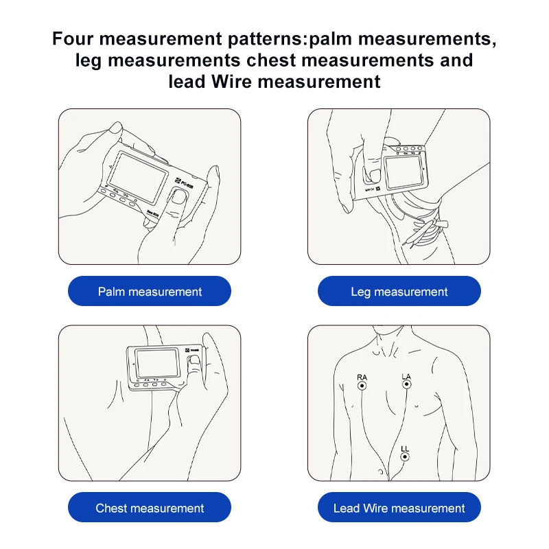 Portable Bluetooth ECG Monitor PC-80B ECG Monitor, Visible Electrocardiogram, USB Rechargeable Heart Rate Detector