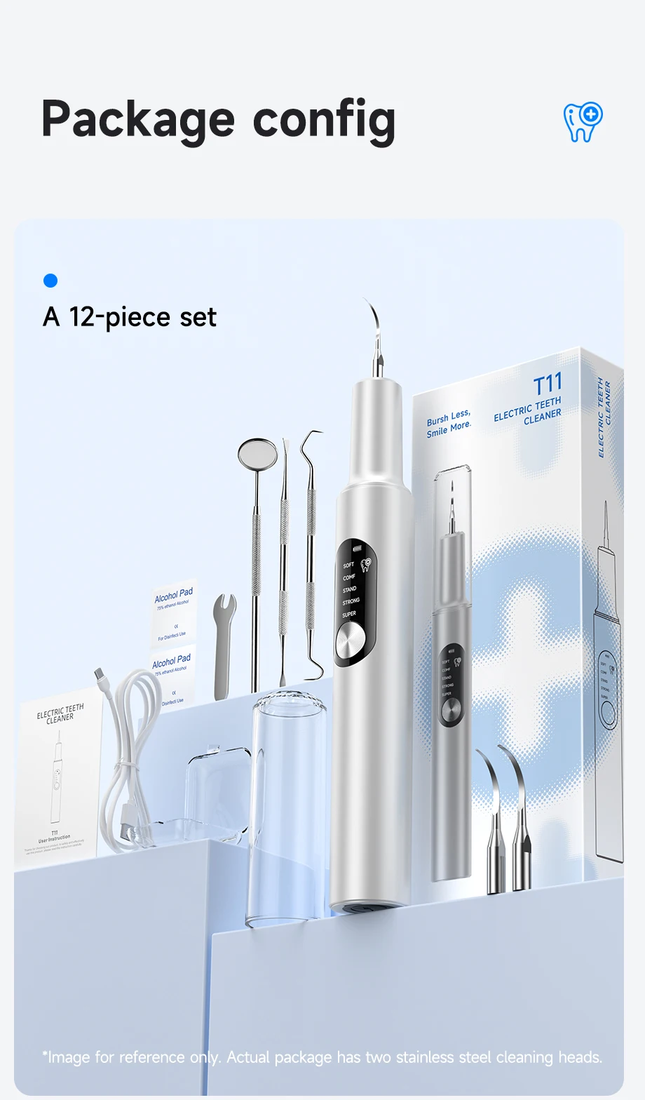 6600W Ultrasonic Electric Dental Scaler for Teeth Plaque Remover UV Disinfection Dental Tartar Calculus Tooth Cleaner