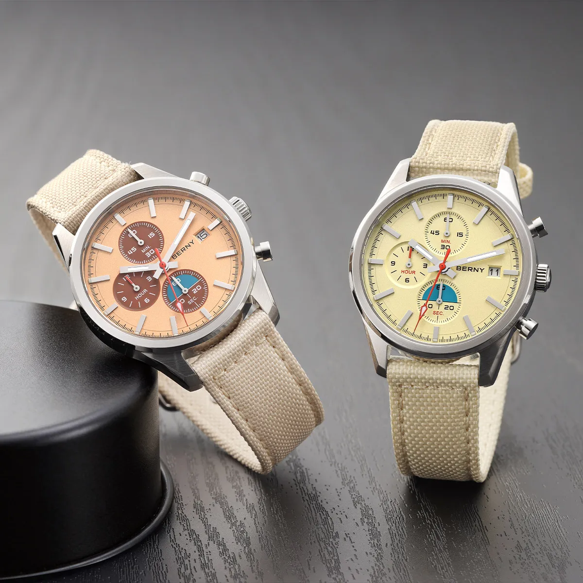 BERNY Chronograph Quartz Men Watch Luminous Miyota OS10 Top Luxury AR Coated Sapphire 5ATM Waterproof 2026 Sports Men’s Watches