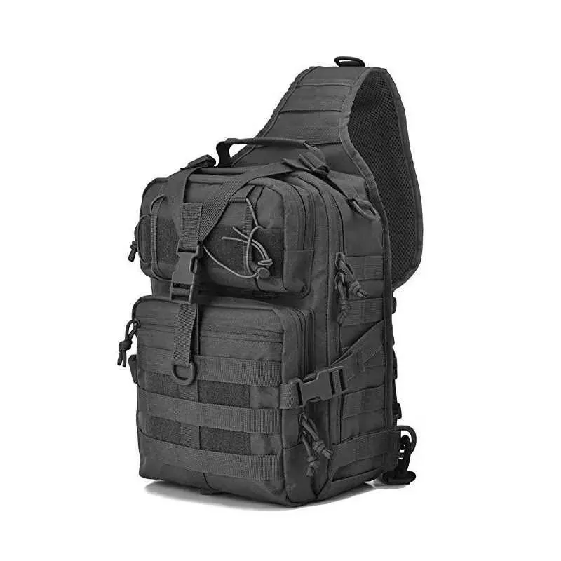 HOMEFISH Men's Multifunctional Tactical Shoulder Bag, Waterproof Camouflage Chest Bag, Large Capacity Crossbody Bag