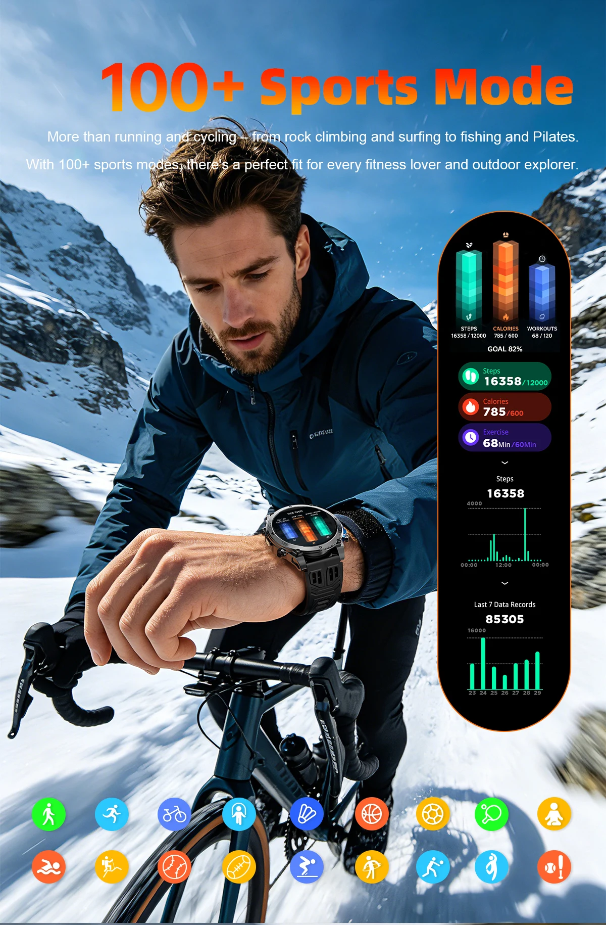 T-RX4 Ultra GPS Outdoors Military Smart Watch Men 1.7" AMOLED Compass 10ATM Waterproof 850mAh Battery Bluetooth Call Smartwatch