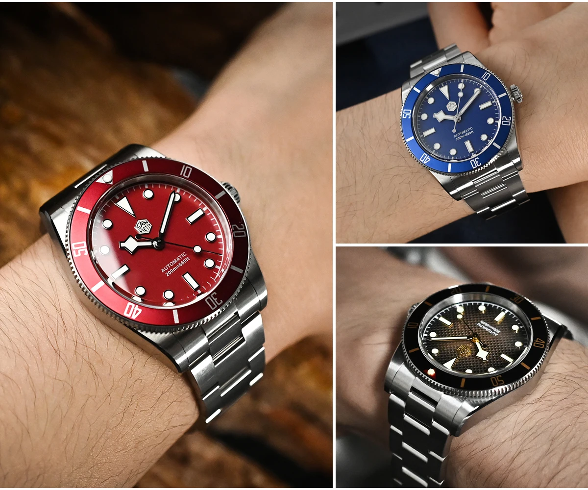 San Martin New Upgraded 37mm BB54 Vintage Men Diver Watch ST2130 Automatic Mechanical Sapphire Luminous Waterproof 200m SN0138