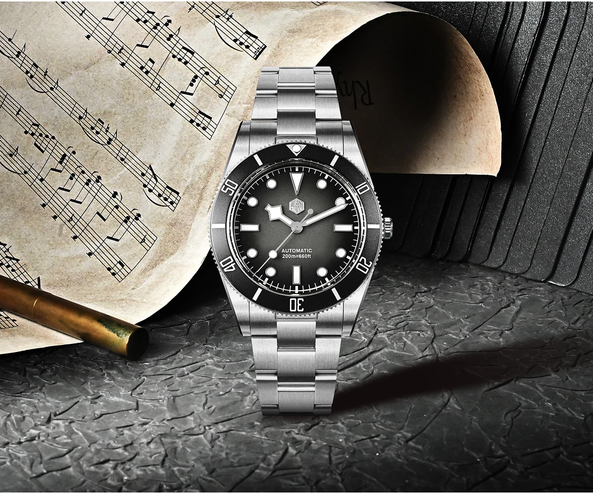 San Martin New Upgraded 37mm BB54 Vintage Men Diver Watch ST2130 Automatic Mechanical Sapphire Luminous Waterproof 200m SN0138
