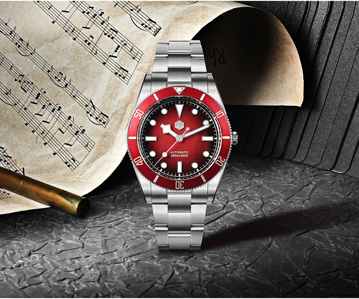 San Martin New Upgraded 37mm BB54 Vintage Men Diver Watch ST2130 Automatic Mechanical Sapphire Luminous Waterproof 200m SN0138