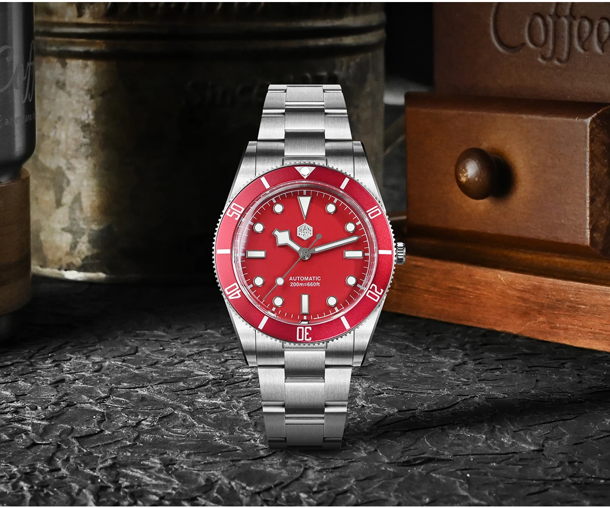 San Martin New Upgraded 37mm BB54 Vintage Men Diver Watch ST2130 Automatic Mechanical Sapphire Luminous Waterproof 200m SN0138