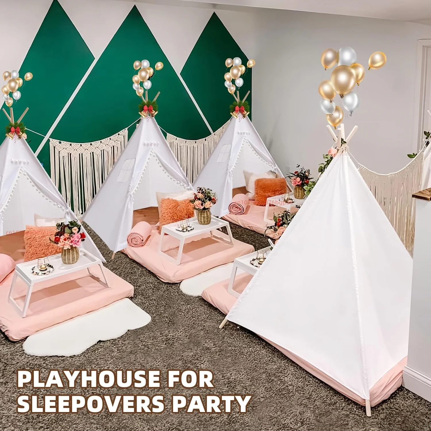 1.6m/1.3m Kid Tent Indoor Play House Wigwam for Child Portable Child Tipi Tents Teepee Toddler Ball Pit Girl Castle Play Room