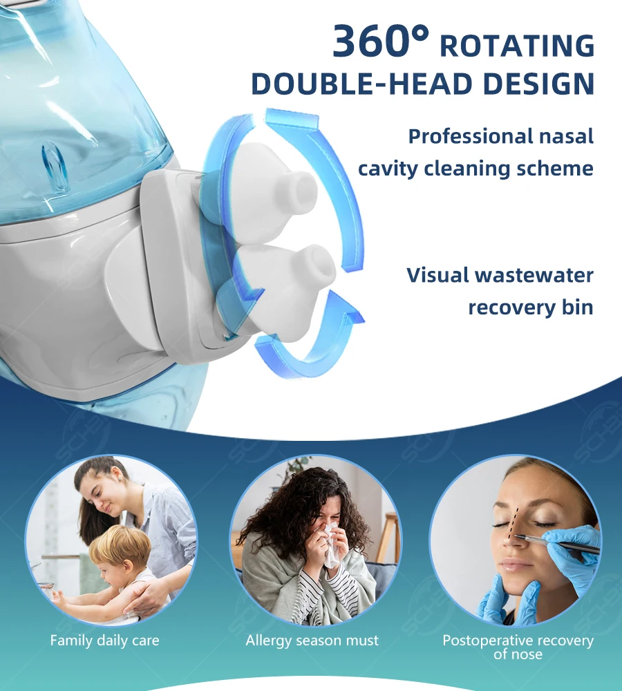 Nasal irrigator 360° clean nasal cavity nose get the dunk out Keep the nasal cavity clean and healthy electric nose cleaner