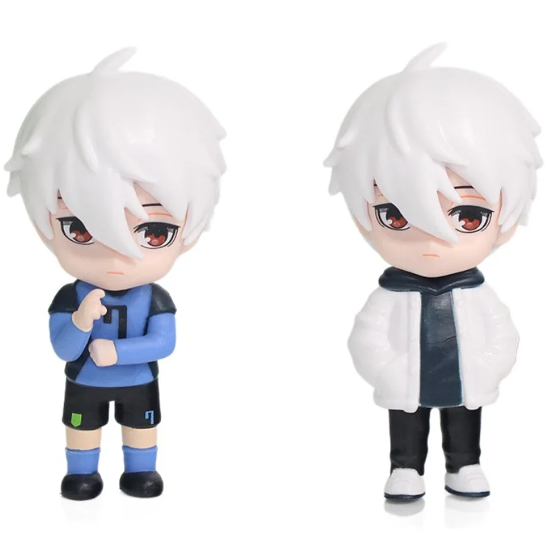 6pcs/set BLUE LOCK Isagi Yoichi Anime Figure Toys Collection Animation Model Cute Version Doll Desktop Ornaments