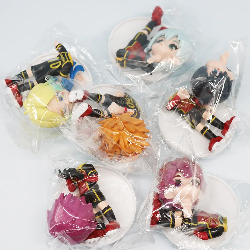 6pcs/set BLUE LOCK Isagi Yoichi Anime Figure Toys Collection Animation Model Cute Version Doll Desktop Ornaments