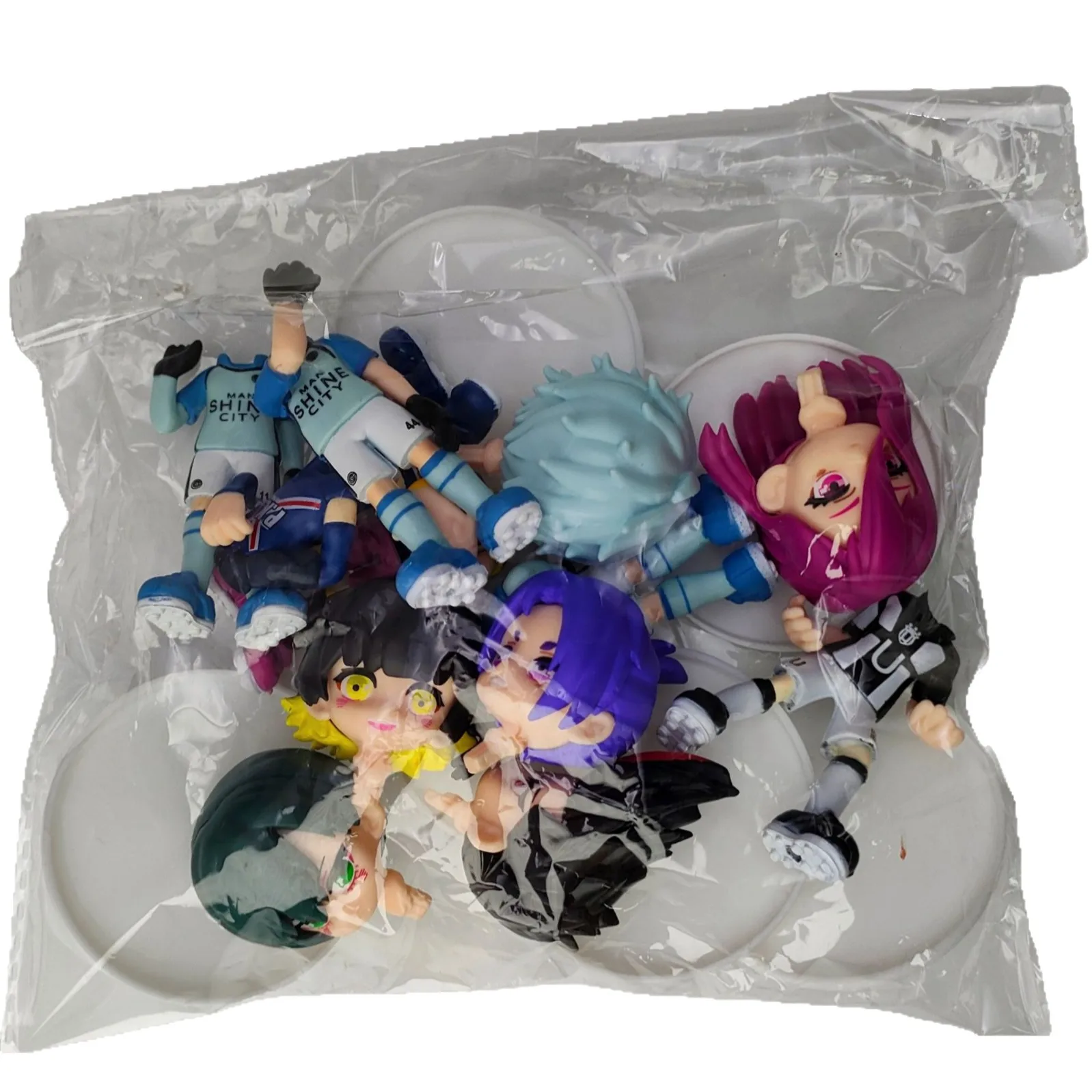6pcs/set BLUE LOCK Isagi Yoichi Anime Figure Toys Collection Animation Model Cute Version Doll Desktop Ornaments
