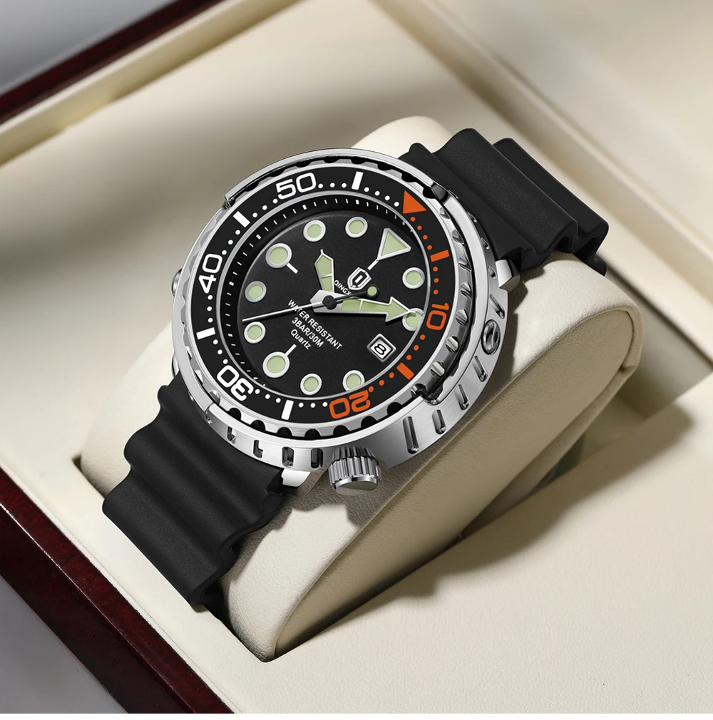 QINGXIYA Sports Men Quartz Watch Silicone Strap Waterproof Luminous Date Wristwatch Mens Military Clock Man Relogio Masculino