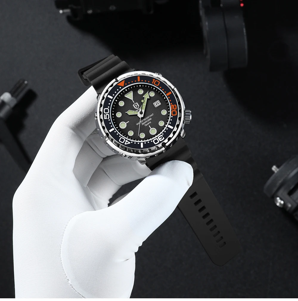 QINGXIYA Sports Men Quartz Watch Silicone Strap Waterproof Luminous Date Wristwatch Mens Military Clock Man Relogio Masculino