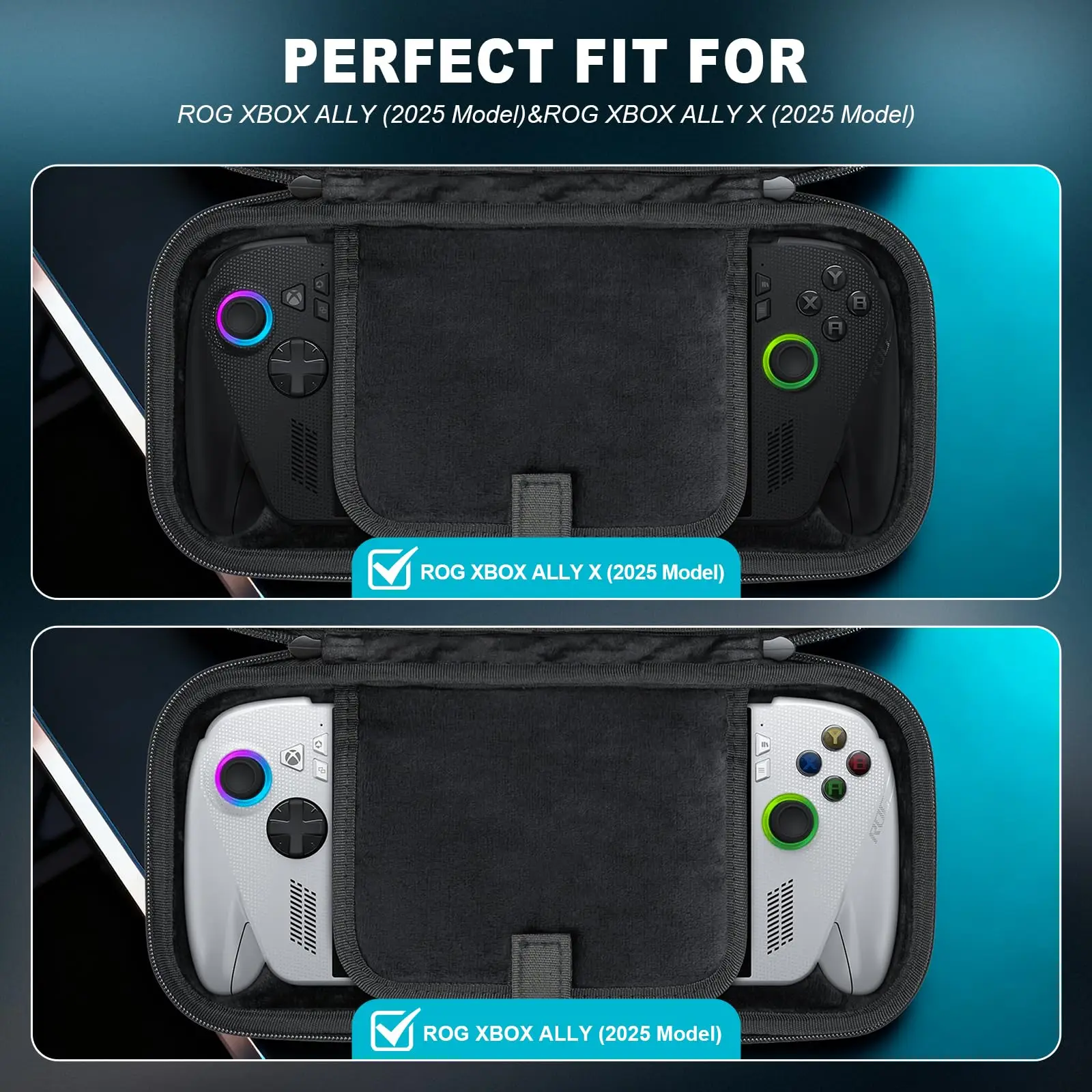 Large Capacity Carrying Case for ASUS ROG XBOX ALLY X 2025 Handheld Hard EVA Travel Storage Bag for ROG Xbox Ally X Accessories