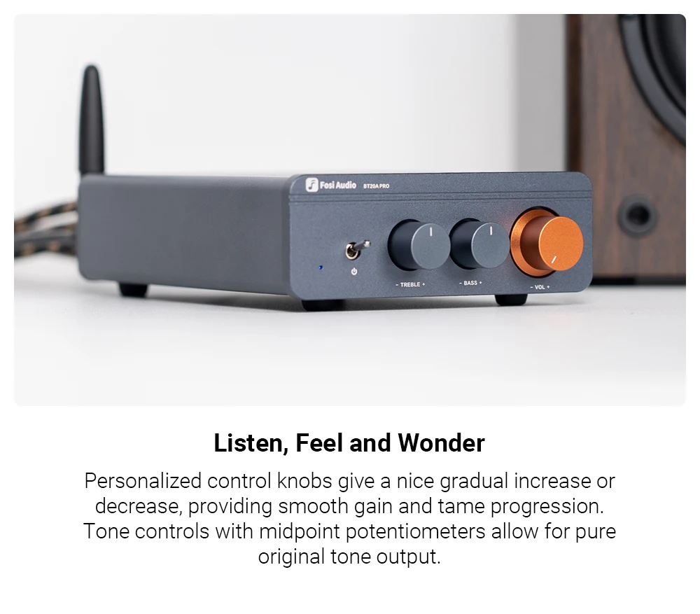 Fosi Audio BT20A Pro TPA3255 Bluetooth Sound Power Amplifier 300W X2 Mini HiFi Stereo Class D Amp Bass Treble For Home Theater