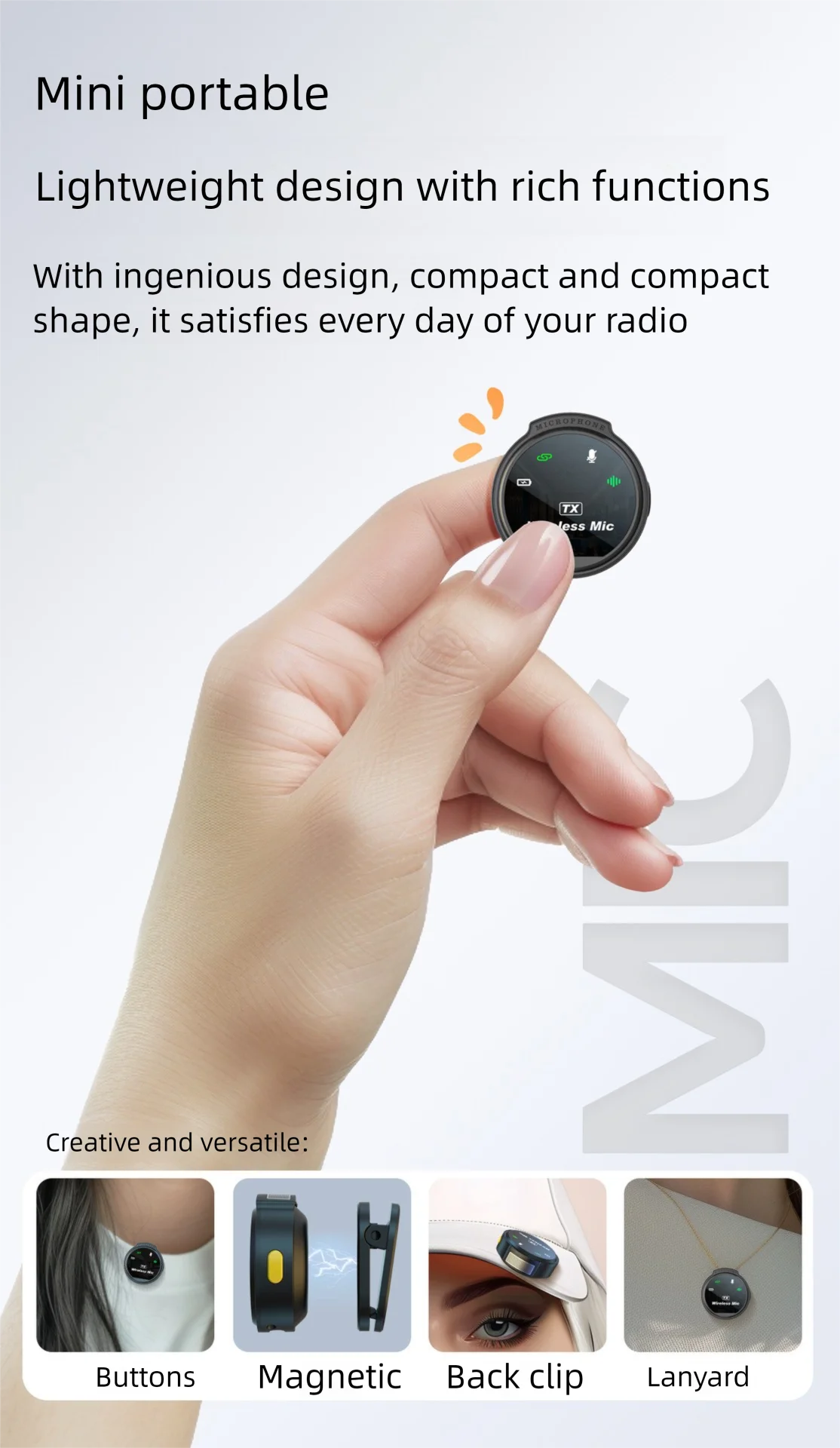 J6 Wireless Lavalier Lapel Microphone Live Streaming Interviews Portable Noise Mini Reduction Audio Video Recording Live Phone