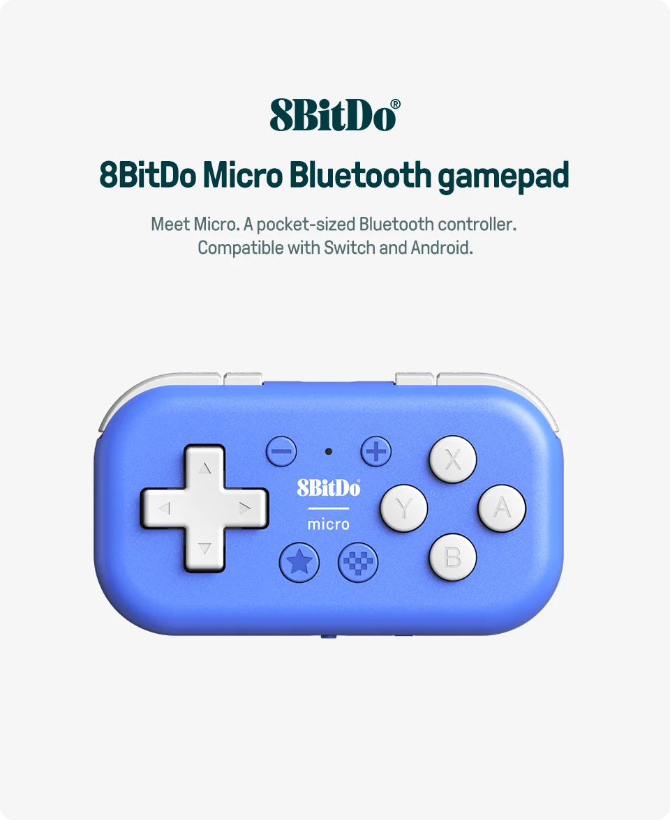 8BitDo Micro Bluetooth Gamepad Pocket Mini Controller For Nintendo Switch/Switch2/Android/Raspberry/iOS/PC Gamepad Keyboard Mode