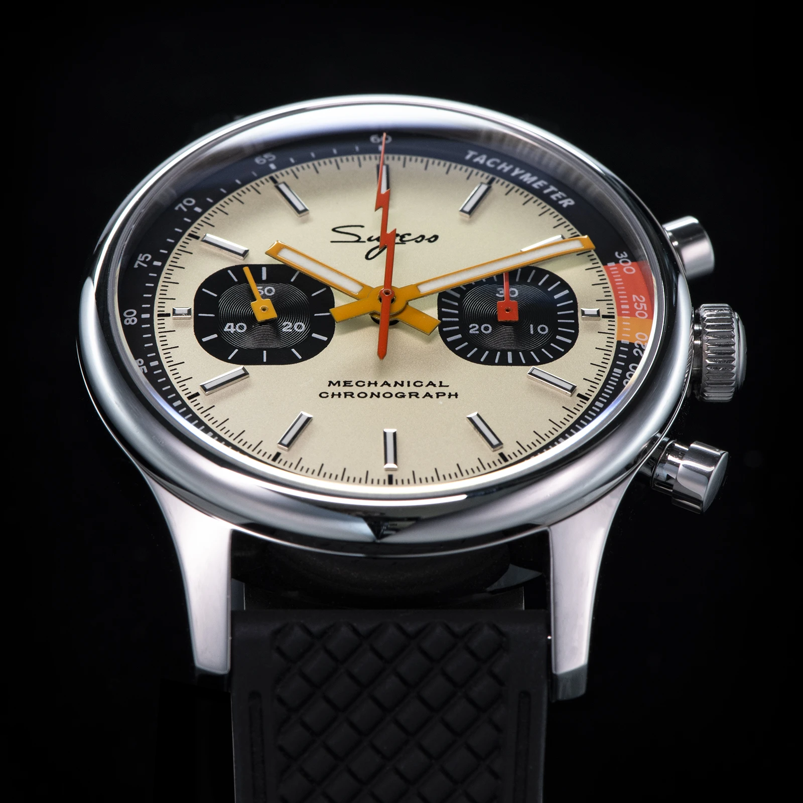 Sugess Pilot Watch with Seagull Movement Swanneck Wristwatch Mechanical Chronograph Sappire Crystal Military Limited Racing 1963