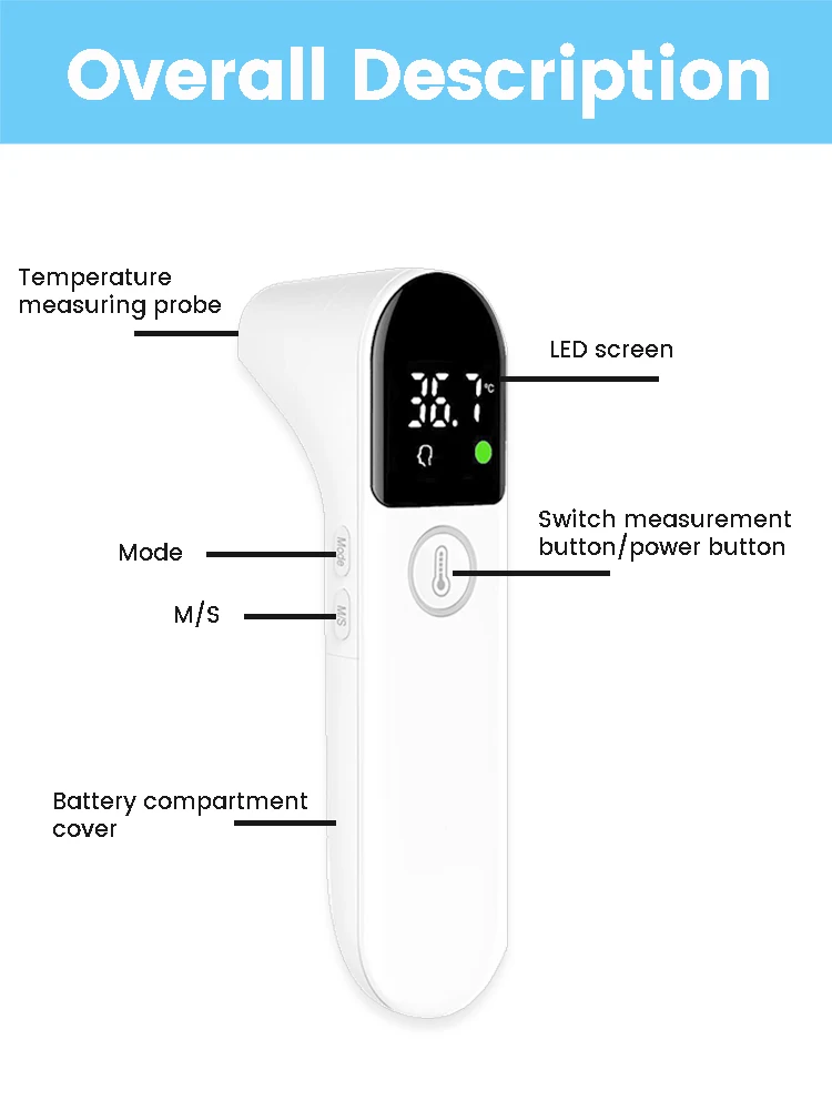 Digital Infrared Thermometer Baby Forehead Ear Non-contact Medical Use Body Temperature Meter Adult IR Measure Fever Termometro