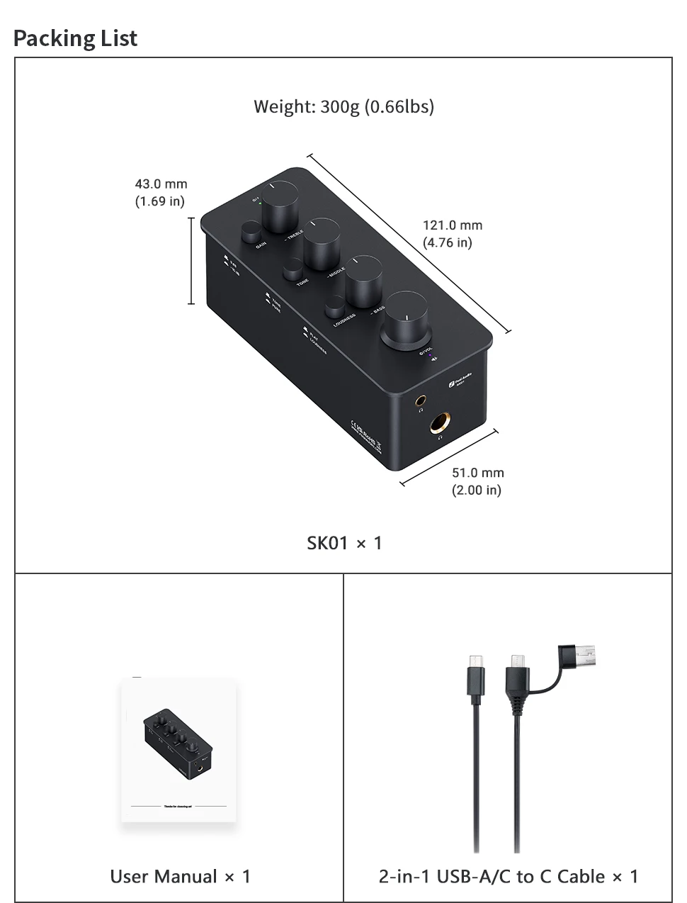 Fosi Audio SK01 Headphone Amplifier & Preamplifier 2 in 1 for Headphone Earphone, Power Amplifier, Active speakers