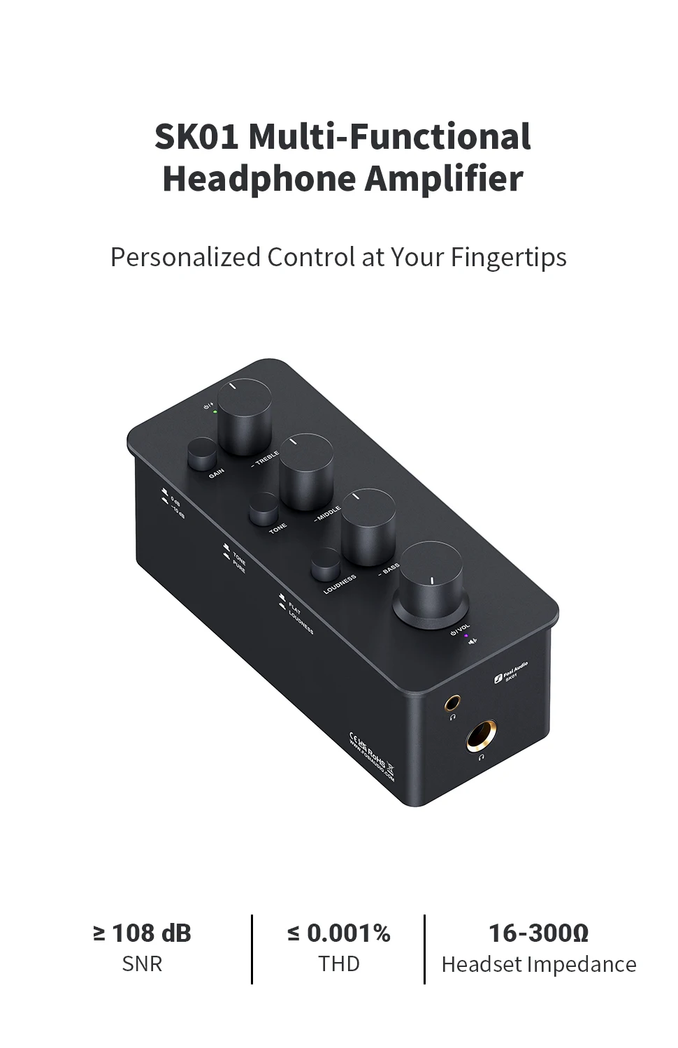 Fosi Audio SK01 Headphone Amplifier & Preamplifier 2 in 1 for Headphone Earphone, Power Amplifier, Active speakers