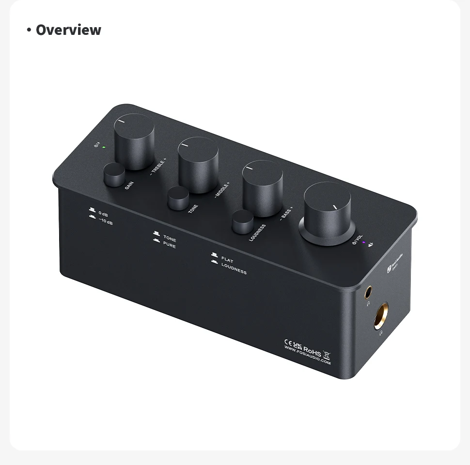 Fosi Audio SK01 Headphone Amplifier & Preamplifier 2 in 1 for Headphone Earphone, Power Amplifier, Active speakers