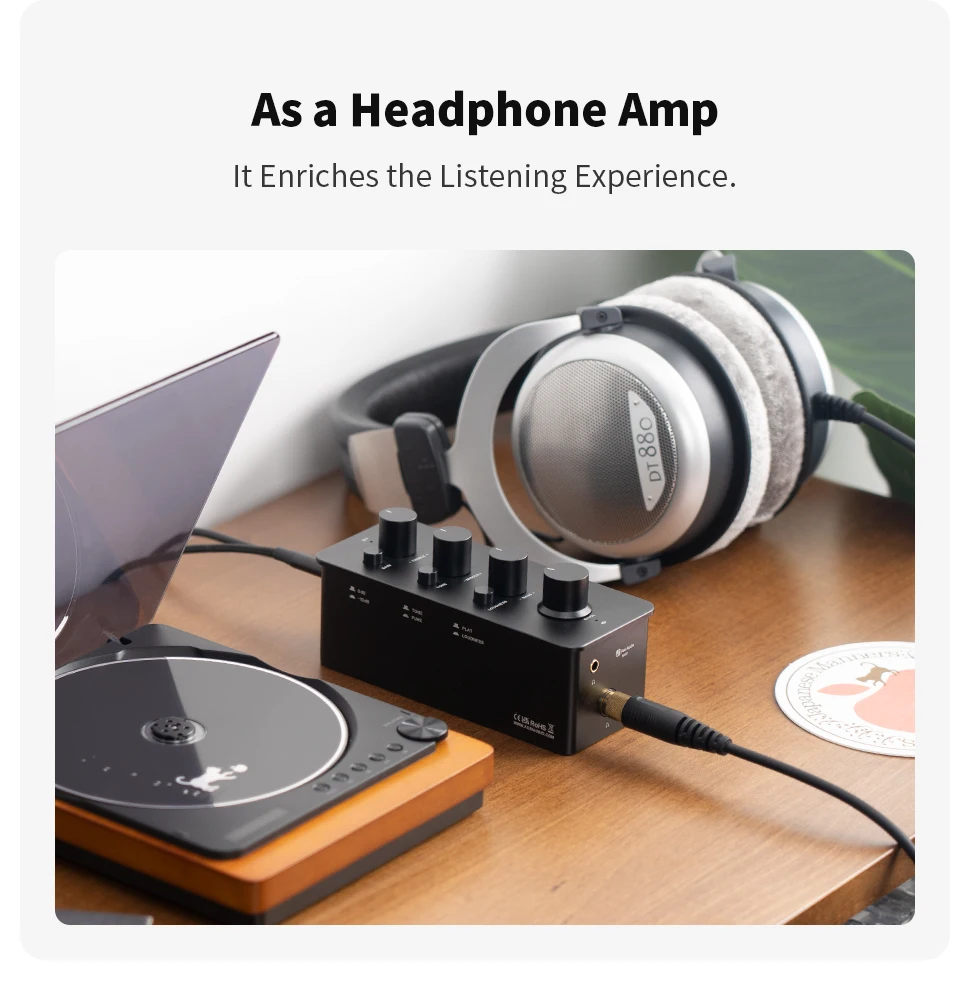Fosi Audio SK01 Headphone Amplifier & Preamplifier 2 in 1 for Headphone Earphone, Power Amplifier, Active speakers