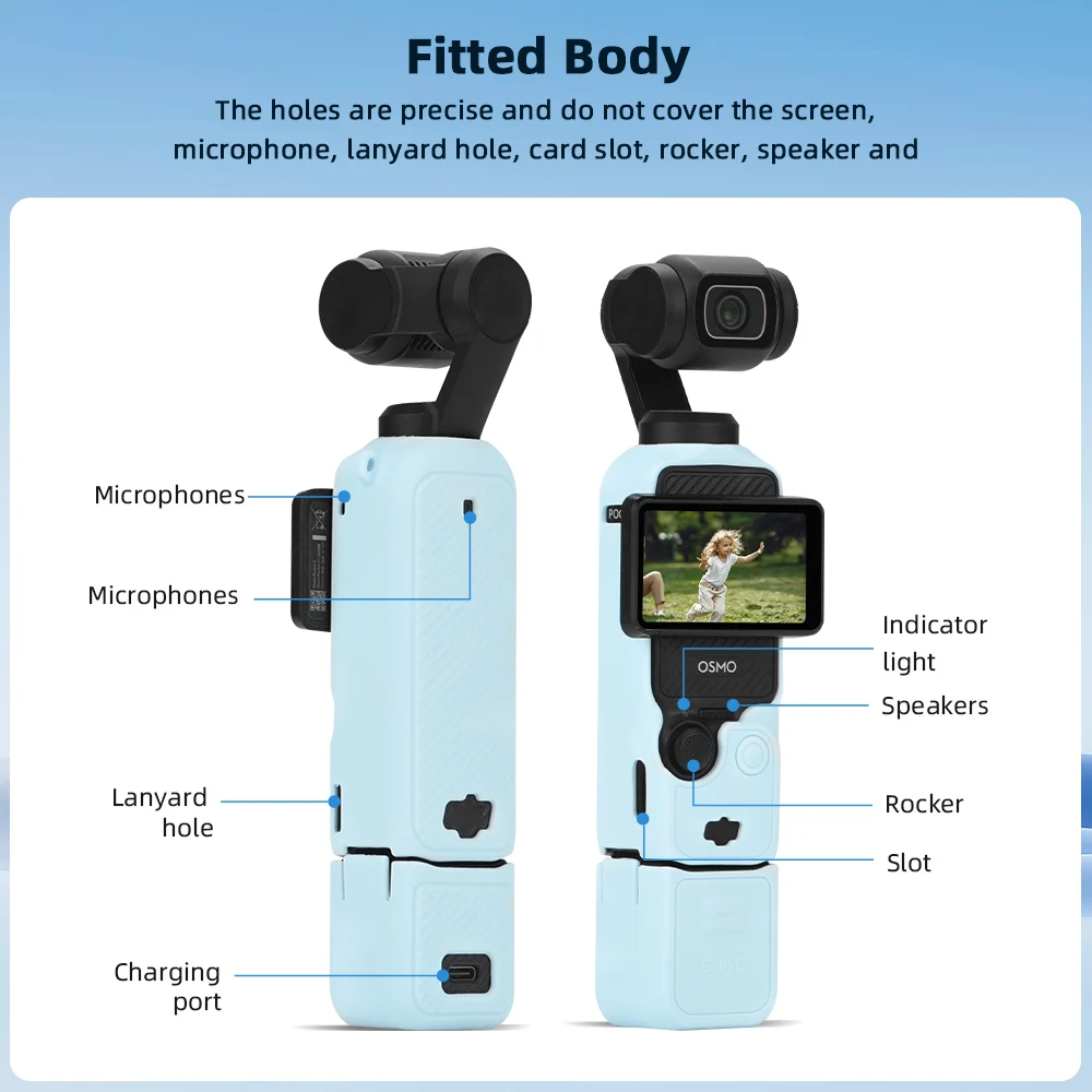 Case for DJI OSMO Pocket 4 3 Silicone Protective Cover Anti-Scratch Lens Cap Protector for Pocket4 Case Camera Shell Accessories