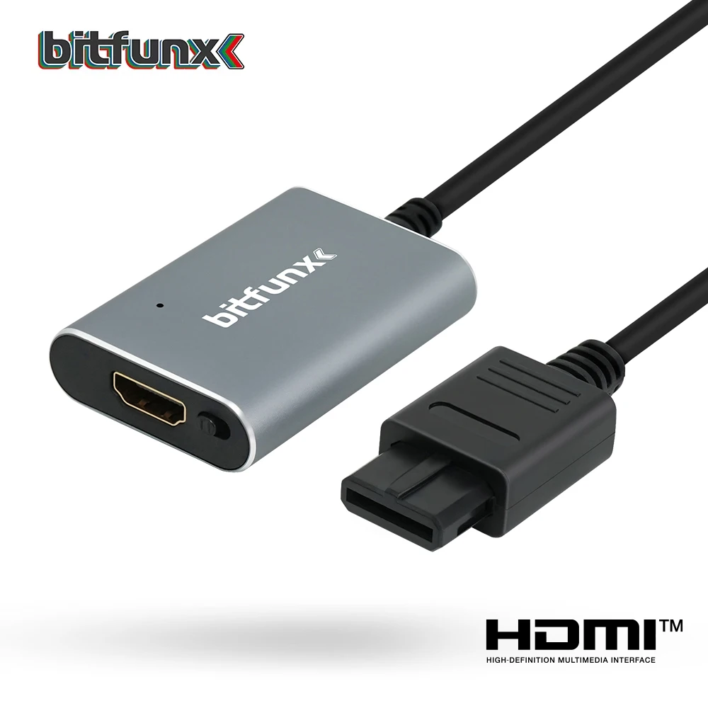 Bitfunx 720P HDMI™ Adapter S-video SV/AV HDTV Converter For NTSC PAL N64 SNES SFC NGC Game Console Aspect Ratio Switch