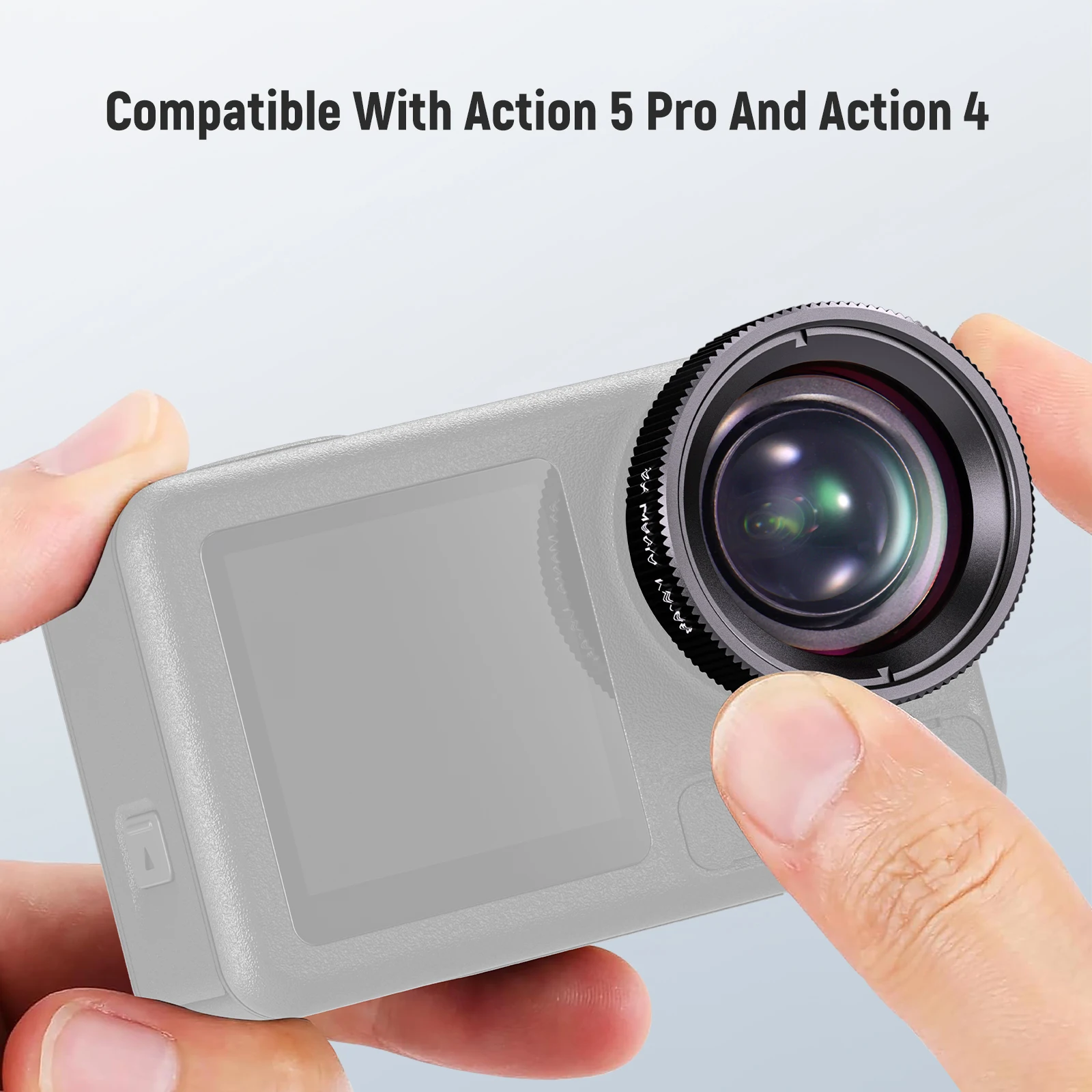 NEEWER Macro Lens Compatible with DJI Osmo Action 5 Pro/4 Action Camera, 2X Magnification, Close Up Photography Accessory