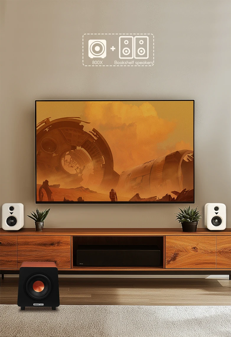 AIYIMA S400 Upgrade Active Speakers Wooden Studio Monitor Bluetooth USB OPT RCA Inputs Subwoofer Output Record Player Speaker