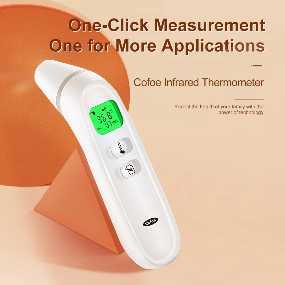 Cofoe Digital Infrared Fever Thermometer Medical Household Infant Adult Forehead Non-contact Body Temperature Ear Thermometer