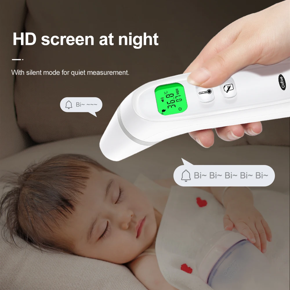 Cofoe Digital Infrared Fever Thermometer Medical Household Infant Adult Forehead Non-contact Body Temperature Ear Thermometer