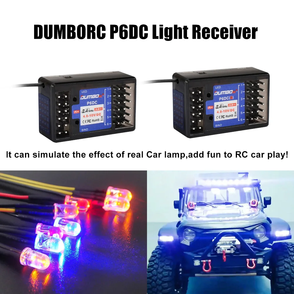 DUMBORC 2.4GHz Receiver P6F P6F(G) P6DC P6DC(G) P4FM(G) P4FM P6FP P10F P10F(G) Receiver with Gyro/without Gyro For RC Car Boat