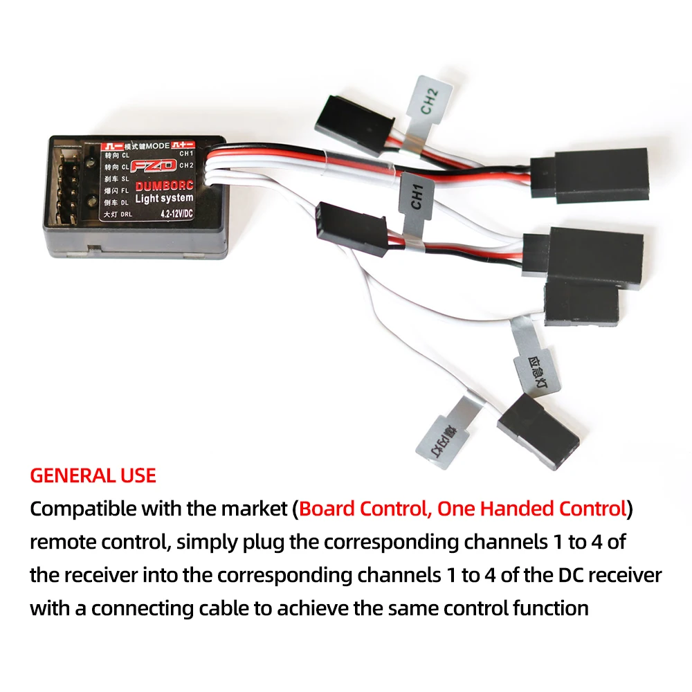 DUMBORC 2.4GHz Receiver P6F P6F(G) P6DC P6DC(G) P4FM(G) P4FM P6FP P10F P10F(G) Receiver with Gyro/without Gyro For RC Car Boat