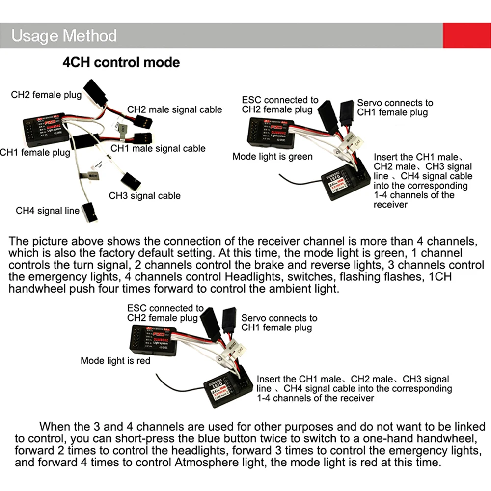 DUMBORC 2.4GHz Receiver P6F P6F(G) P6DC P6DC(G) P4FM(G) P4FM P6FP P10F P10F(G) Receiver with Gyro/without Gyro For RC Car Boat