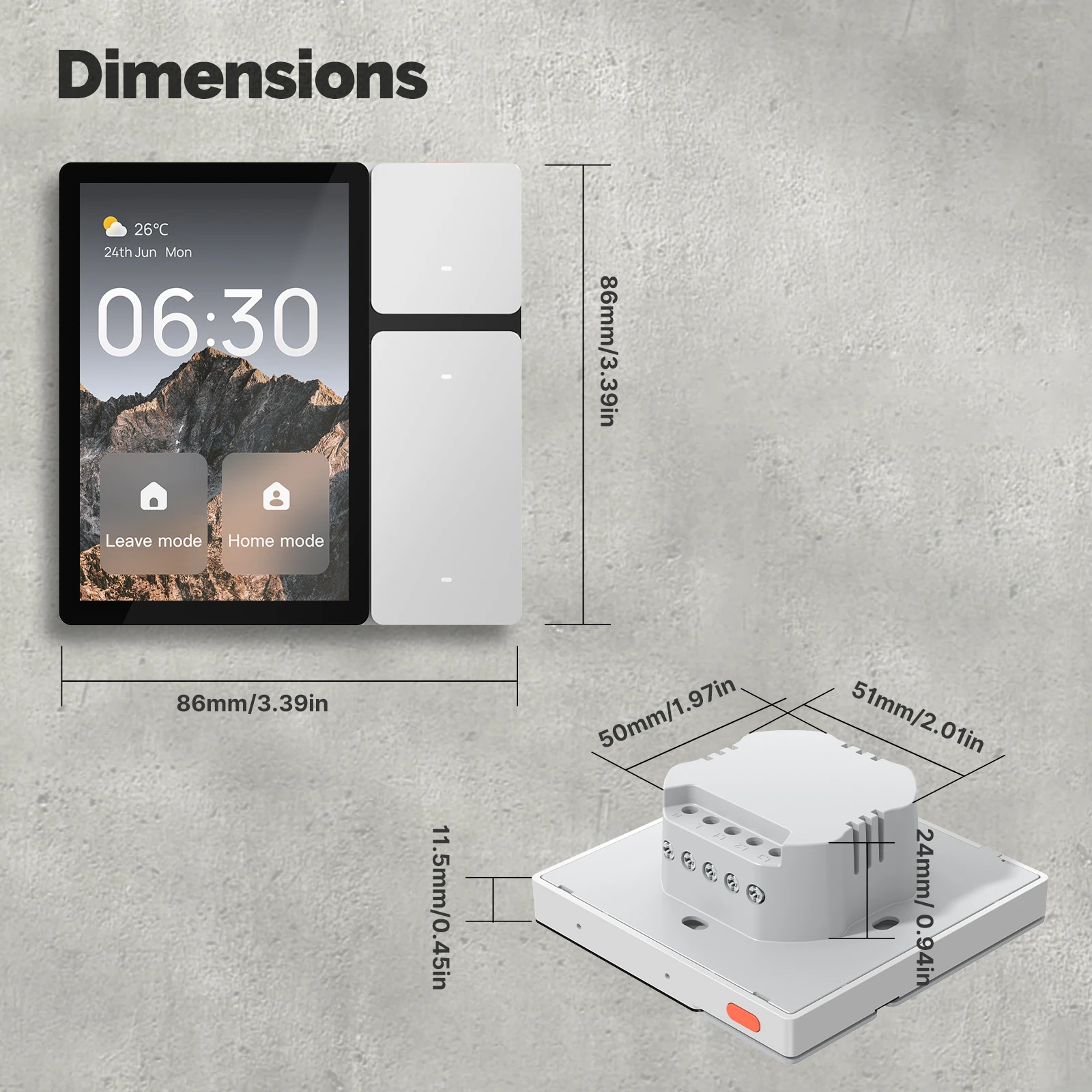 MOES Tuya WiFi Smart Control Panel 3.5" Touch Screen, 3 Relays & Buttons, IR Remote, Bluetooth Sigmesh Hub, Home Automation