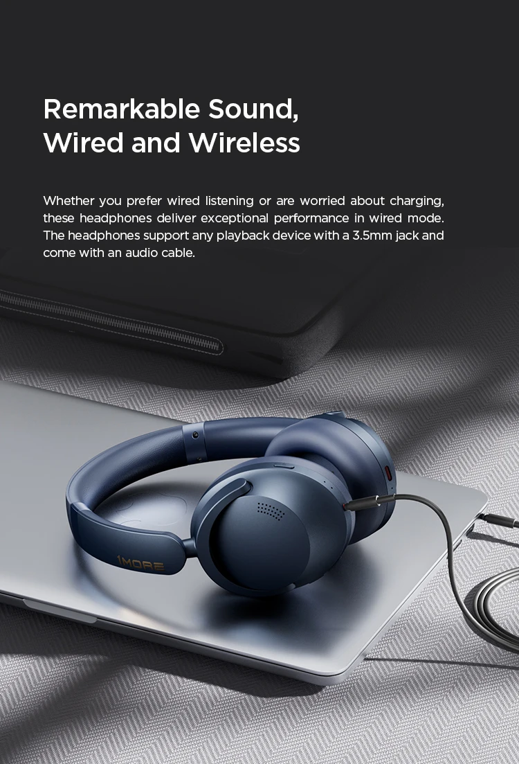 1MORE SonoFlow Pro HQ51 Noise Cancelling Wireless Headphones Bluetooth V5.4 AAC LDAC Hi-Res QuietMax ANC Earphones 100H Playtime