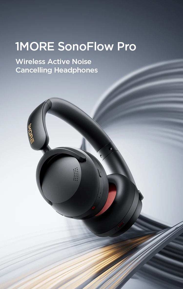 1MORE SonoFlow Pro HQ51 Noise Cancelling Wireless Headphones Bluetooth V5.4 AAC LDAC Hi-Res QuietMax ANC Earphones 100H Playtime