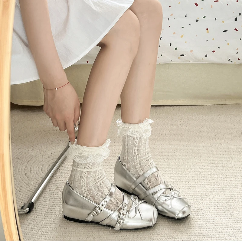 Spring Autumn Butterfly-knot Women Mary Jane Shoes Concise Ladies Ballet Style Shoes Eelgant Internal Elevation Dress Shoes