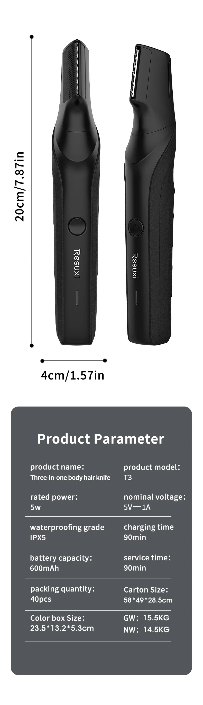 Electric Body Hair Trimmer for Men,Cordless Waterproof Razor Portable Pubic Hair Trimmer for Ball/Groin Pubic Sensitive Area